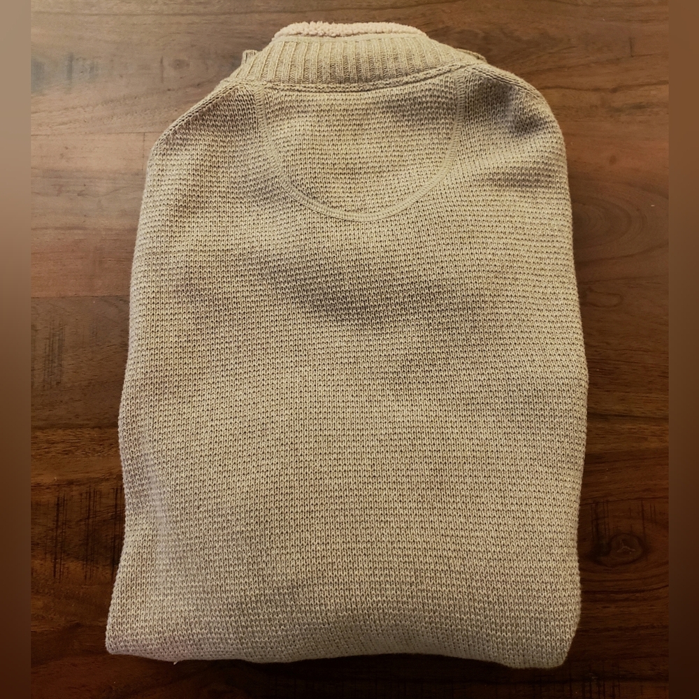 Bass Men's Tan Button-Up Sweater - Picture 4 of 5